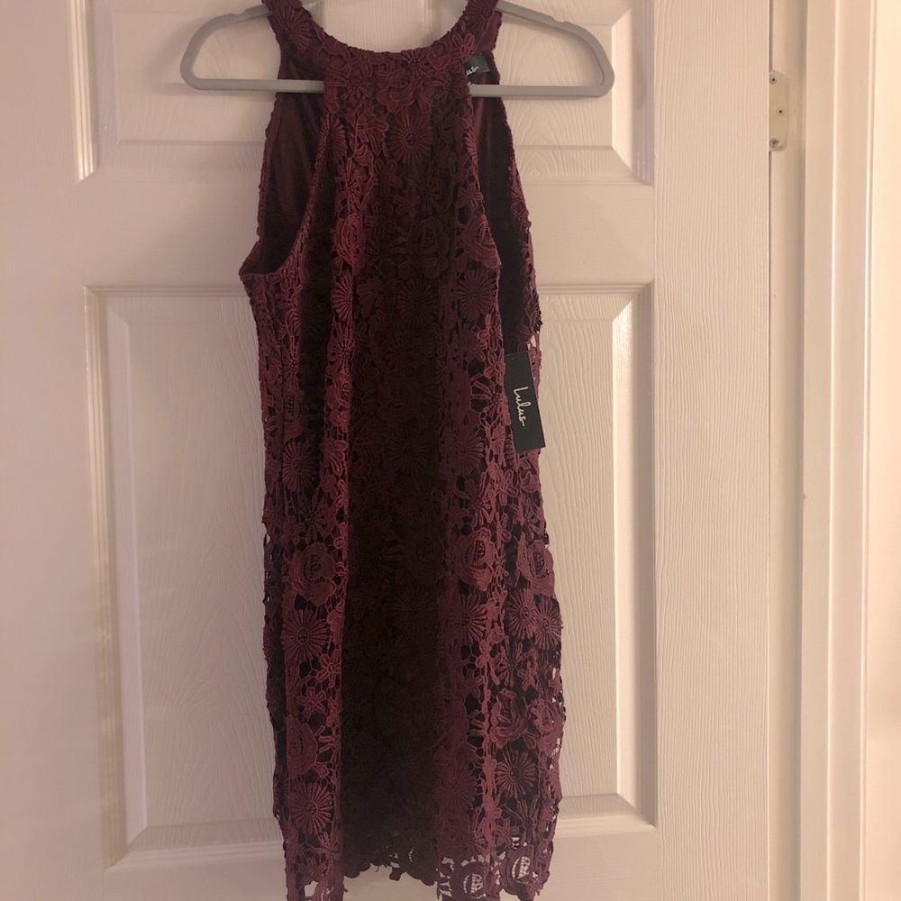 Brand New - Love Poem Burgundy Lace Mini Dress
